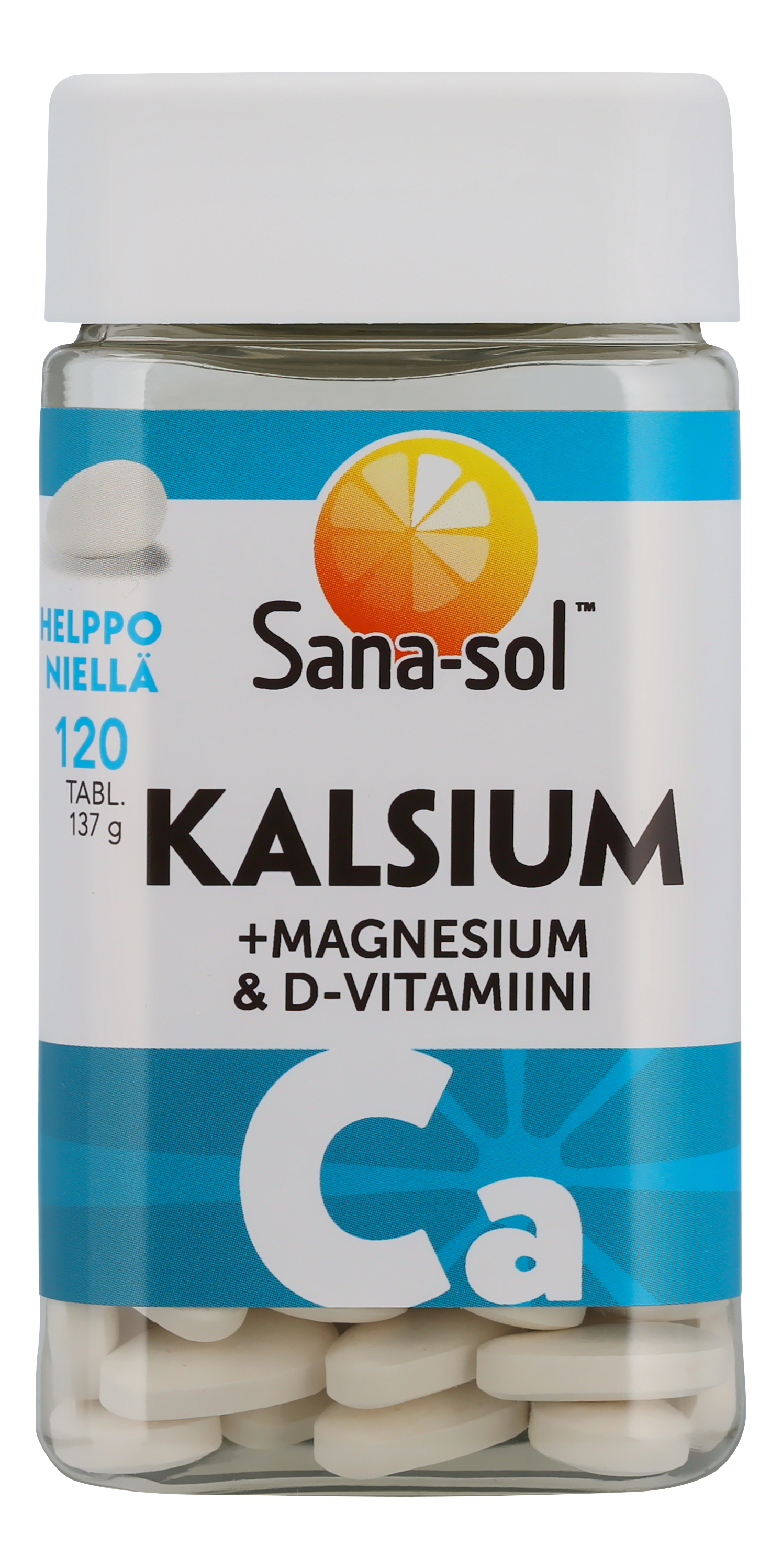 Sana-sol Kalsium+Magnesium ja D-vitamiini tabletti