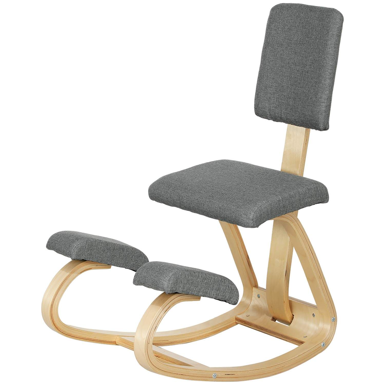 Ergonominen polvistuoli – koivua, harmaa