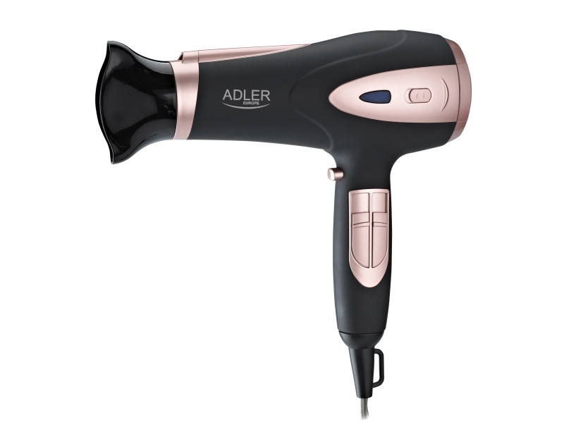 Adler AD 2248b ION hiustenkuivaaja - 2200W + diffuusori, musta/pinkki